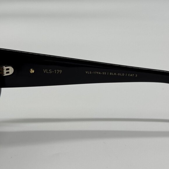 NEW VALENTINO VLS-179A BLACK BROWN GEOMETRIC SUNGLASSES VALENTINO - Picture 7 of 8